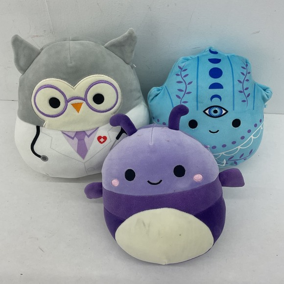 Squishmallows Plush Toy - Multicolor Purple Blue Owl Bug Toys Lot - Picture 1 of 9